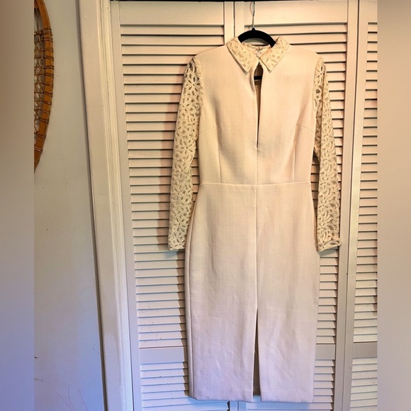 Christian Siriano Dresses & Skirts - Christian Siriano Spring 2016 White Stretch Crepe Keyhole Dress, Size 8
